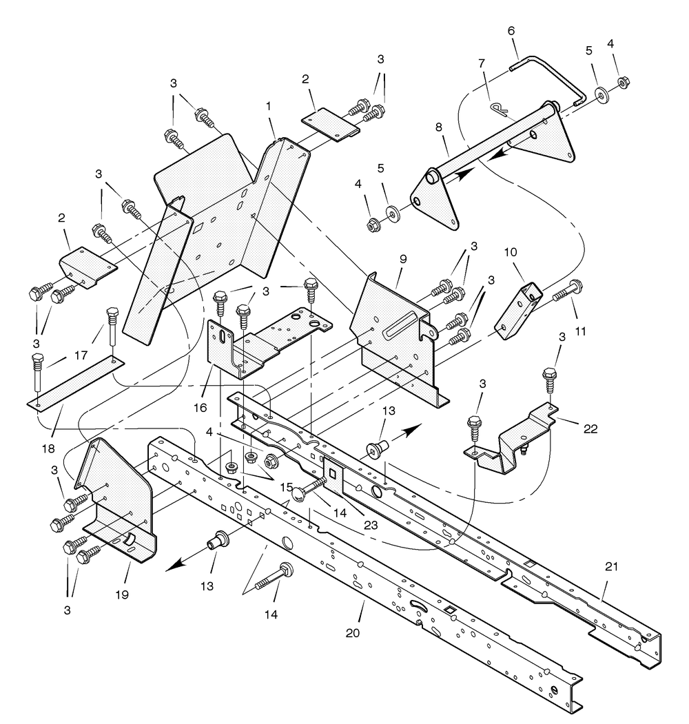Rear Frame Assembly Diagram and Parts List for 461000X8A 2003 Briggs and Stratton Lawn Tractor